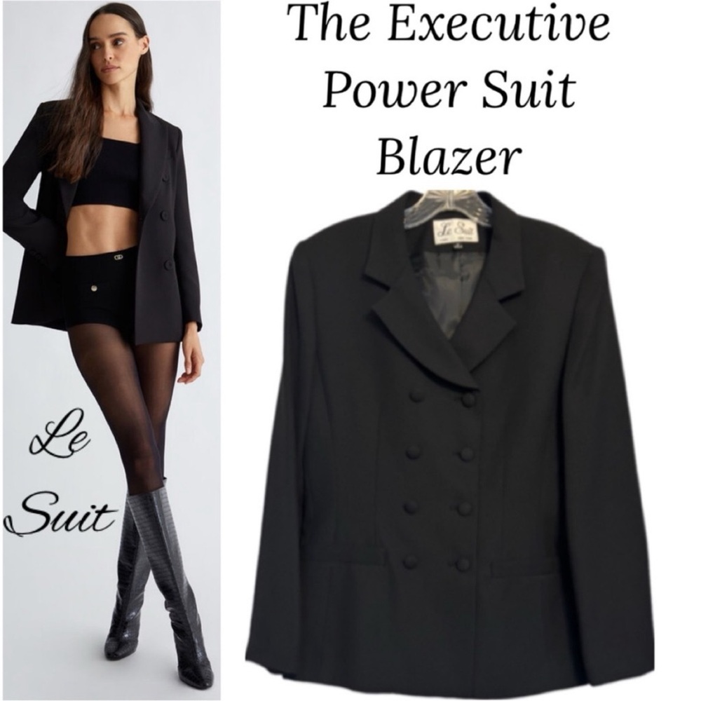 Executive Blazer Professor Power Suit Jacket Office Career Wear Black Size 10